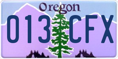 OR license plate 013CFX