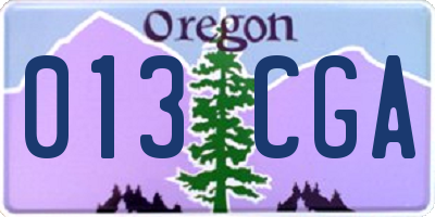 OR license plate 013CGA