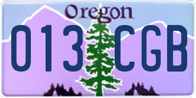 OR license plate 013CGB