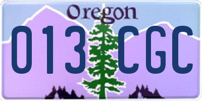 OR license plate 013CGC