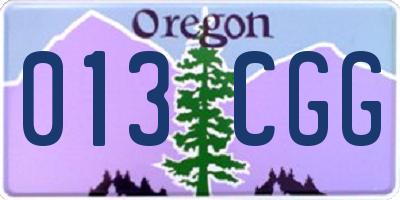 OR license plate 013CGG