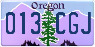 OR license plate 013CGJ