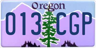 OR license plate 013CGP