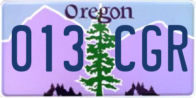 OR license plate 013CGR