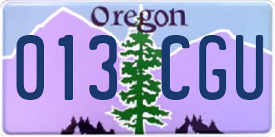 OR license plate 013CGU