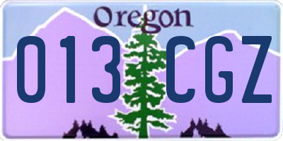 OR license plate 013CGZ
