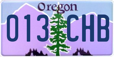 OR license plate 013CHB