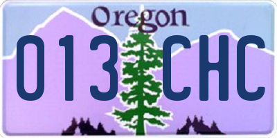 OR license plate 013CHC