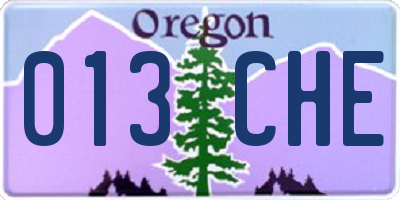 OR license plate 013CHE