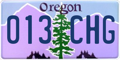 OR license plate 013CHG