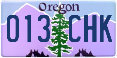 OR license plate 013CHK