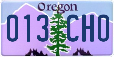 OR license plate 013CHO