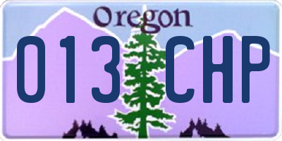 OR license plate 013CHP