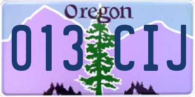 OR license plate 013CIJ
