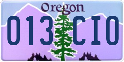 OR license plate 013CIO