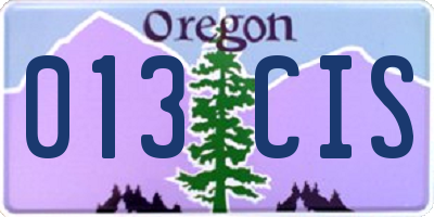 OR license plate 013CIS