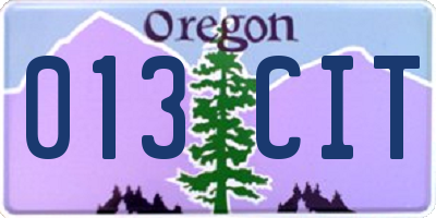 OR license plate 013CIT