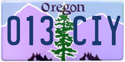 OR license plate 013CIY