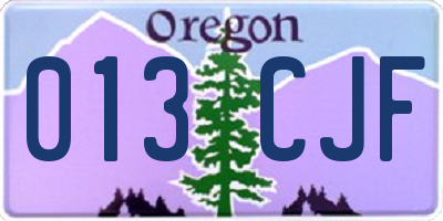 OR license plate 013CJF