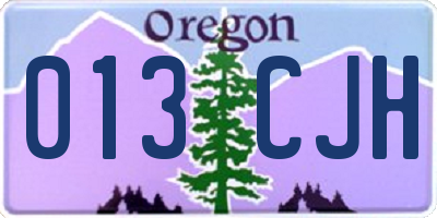 OR license plate 013CJH