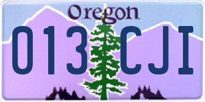 OR license plate 013CJI