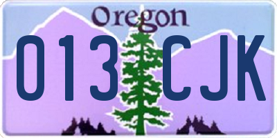 OR license plate 013CJK