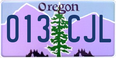 OR license plate 013CJL