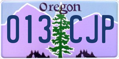 OR license plate 013CJP
