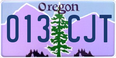 OR license plate 013CJT