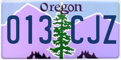 OR license plate 013CJZ