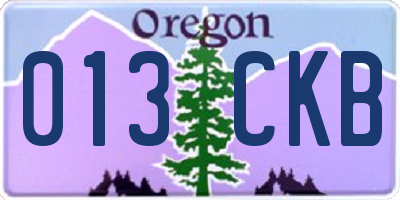 OR license plate 013CKB