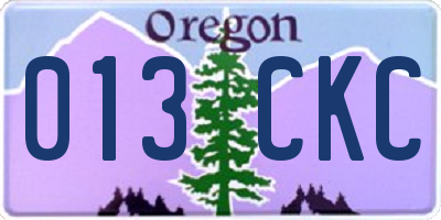 OR license plate 013CKC