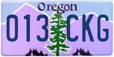 OR license plate 013CKG