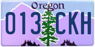OR license plate 013CKH