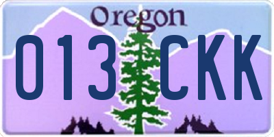 OR license plate 013CKK