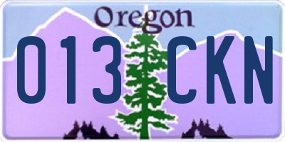OR license plate 013CKN