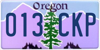 OR license plate 013CKP