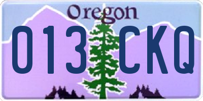 OR license plate 013CKQ
