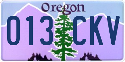 OR license plate 013CKV
