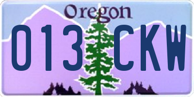 OR license plate 013CKW