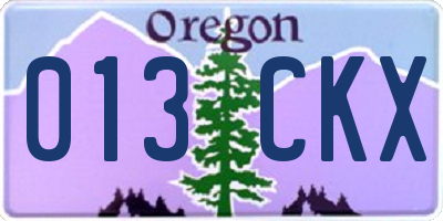 OR license plate 013CKX