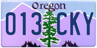 OR license plate 013CKY