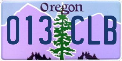 OR license plate 013CLB