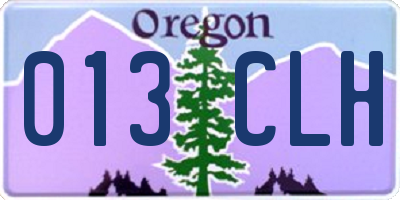 OR license plate 013CLH