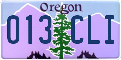 OR license plate 013CLI