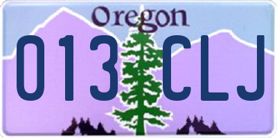 OR license plate 013CLJ