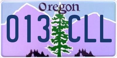 OR license plate 013CLL