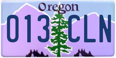 OR license plate 013CLN
