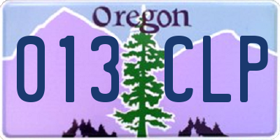 OR license plate 013CLP