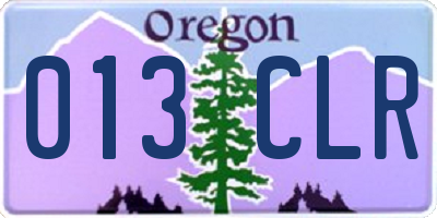 OR license plate 013CLR